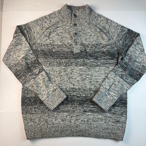 Men’s Converse Long sleeve Gray striped Cotton Crewneck Sweater size XL